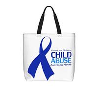 Bolso Totebag Mes De Concientización Sobre El Abuso Infantil Bolsa De Tela Para Mujeres Reutilizables Con Bolsillo Interior Bolsas De Tela, Para Viajes, Niñas, Escuela, Mujeres