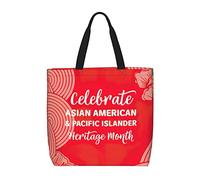 Bolso Totebag Mes De La Herencia Asiático-Americana E Isleña Del Pacífico Bolsa De Tela Para Mujeres De Gran Capacidad Bolsas De Compras, Para Trabajo, Enfermería, Escuela, Mujeres