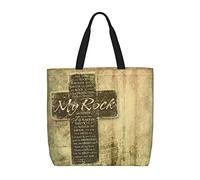 Bolso Totebag Versículo Religioso Del Cristianismo El Señor Es Mi Roca Patrón Bolso De Hombro Para Mujer De Gran Capacidad Bolsas De Tela, Para Gimnasio, Trabajo, Mujeres, Escuela