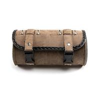 Bolso Trasero Laterales Bolsa Herramientas Universal Motocicleta para Suzuki Horquilla Delantera Manillar Alforja Rollo Barril Almacenamiento Barril Trasero Carreras(Marrón)