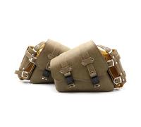Bolso Trasero Laterales Lado Izquierdo/Derecho Universal para Suzuki PU Cuero Motocicleta Alforja Marrón Herramienta Equipaje Sillín Bolsa(One Pair)
