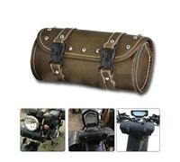 Bolso Trasero Laterales Universal para XL para Dyna Motocicleta Horquilla Delantera Bolsa Herramientas Manillar Alforja Rollo Barril Racing Tail PU Bolsas Cuero(C)