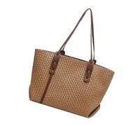 Bolso trenzado de piel, bolso de hombro trenzado | TOTE BAG PEACHE PIEL,Bolsos axilas de gran capacidad, bolso hobo de moda ligera, bolsas de trabajo trenzado para mujeres picnic, Caqui., Fare