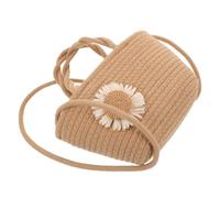 Bolso Trenzado Mujer Hecho a Mano Asa Superior y bandolera | Cuerda de Algodón, Color Caqui, Estilo Floral Femenino, para Vacaciones, Visitas y Reuniones