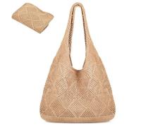 Bolso Verano Playa, Bolso de Hombro Playa, Bolsos de Punto para Mujer, Bolsos Tejidos Crochet, Beach Bag, Tote Bag Grande, Malla, para Verano, Vacaciones, Salidas Diarias y Viajes