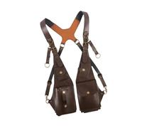 Bolso Vintage con arnés for Hombros y Axilas, riñonera de Cuero PU con múltiples Compartimentos for Hombres, Mujeres, Trabajo y equitación