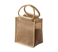 Bolso Yute, Tote Bag, Bolsa de Compras Reutilizable de Yute, Bolso Piscina Mujer Grande, Bolsa con Asa de Bambú, Bolsa Portátil de Yute Natural, Bolsa de Mujer de Yute para Revestir, para Compras