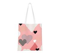 Bolsos abstractos con gráfico de amor. Lona ligera, asas dobles, elegante bolsa de mano para mujer, perfecta para ir de compras, trabajar y llevar todos los días.