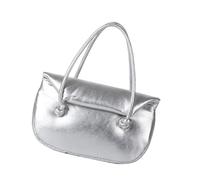 Bolsos casuales para mujer, de piel suave, ligeros, con asa superior, que ofrecen estilos y funcionalidad para mujeres y niñas, bolso retro con solapa, Silver, One Size