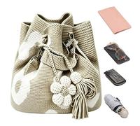 Bolsos Con Flores De Ganchillo Para Mujer - bolso de mano con borlas florales tridimensionales | De Playa Boho | Para Mujeres Damas Chicas Madres Viajeras Junto Al Mar Piscina Compras Picnics Conciert