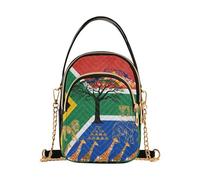 Bolsos cruzados con cadena para mujer, diseño de cultura de Sudáfrica acolchados, bolsos cruzados de viaje para teléfono celular