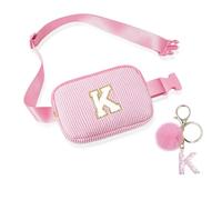 Bolsos cruzados para adolescentes, riñonera con bonita cadena de letras para mujeres, amigas, hermanas, regalos pop para cumpleaños y festivales, bolso personalizado para adolescentes y niñas (rosa K