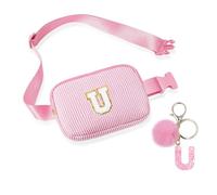 Bolsos cruzados para adolescentes, riñonera con bonita cadena de letras para mujeres, amigas, hermanas, regalos pop para cumpleaños y festivales, bolso personalizado para adolescentes y niñas (rosa U)