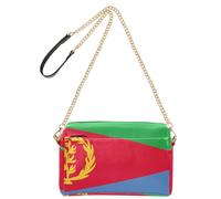 Bolsos cruzados para mujer, bolso pequeño de piel vegano, bolso impermeable para el hombro para viajes, Bandera Eritrea Dimensiones precisas, 9.6" x 3.3" x 6.3"