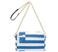 Bolsos cruzados para mujer, bolsos cruzados de piel vegano, bolsos cruzados con cierre para mujer, bolsos de hombro con bandera de Grecia, azul nacional griego