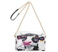 Bolsos cruzados para mujer, de piel sintética, cruzados, bandolera, bolsa de mensajero, correa ancha ajustable, hermoso amor de vaca