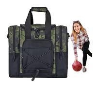Bolsos de bolos, 1 pelota, bolso de la compra para 1 pelota, bolso multifuncional con cinturón ajustable, compartimento acolchado, adecuado para zapatos de hombre y mujer, Verde militar., Ver