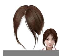 Bolsos De Cabello Natural - Extensiones Marginales Des Flecos Laterales | Topper La Parte Media 3D | Tornillos Humanos Invisibles, Postizo Real, Accesorio Lados, Tonos Marrones Negros Múltiples Usos