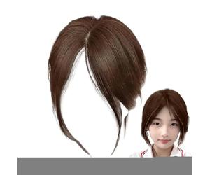 Bolsos De Cabello Natural - Extensiones Marginales Des Flecos Laterales | Topper La Parte Media 3D | Tornillos Humanos Invisibles, Postizo Real, Accesorio Lados, Tonos Marrones Negros Múltiples Usos