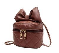 Bolsos de cubo para mujer, bolso de mujer - 2023 Buckets Fashion Bow Bags Small Basket Beach Purse Zipper Small Square Hand Bag, Brown, Refer to description