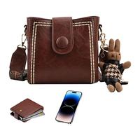 Bolsos De De Mujer, Bolsos De Viaje De Mujer De Cuero | Bolsos De Cubo Retro Vintage, Clásico Cuadrado Para Mover, Compras, Trabajo Y Uso Diario, Elegante Y De, café, riferimento alla