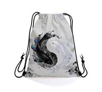 Bolsos de Gimnasia Pez koi lavado con tinta Cordón Bolsa Yoga 36x42cm | Mochila de Cuerdas con Impresión Motivo Bolsos con cincha para Playa Deporte Viaje