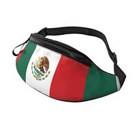 Bolsos De Gimnasio Bandera De México Unisex Riñonera Running Casual,Ligera Riñoneras Hombre para Bici Senderismo Vajes 14X35Cm