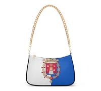 Bolsos de hombro con estampado de cremallera y bandera de la provincia de Alicante, bolso de mano mediano con patrón de bolso de noche para mujer con correa de cadena