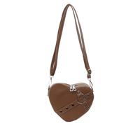 Bolsos de hombro con forma de corazón, bolso cruzado de moda para mujeres y niñas, café, One Size