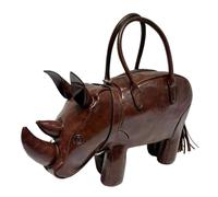 Bolsos de hombro con forma de rinoceronte 3D, bolso cruzado de cuero para mujeres y niñas, bolsos de mano con asa superior, Brown