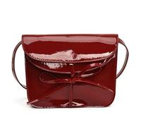 Bolsos de hombro de piel sintética para mujer, bolsos tipo hoboes con correas ajustables, bolso cruzado pequeño con lazo, bolsos con lazo para mujer, Red, One Size