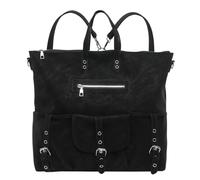 Bolsos de hombro de poliuretano con múltiples bolsillos para mujer, gran | Mochila informal para el trabajo diario con detalles de hebilla de cinturón vintage y textura mate agradable a la piel