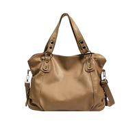 Bolsos de hombro gran capacidad for mujer, bolso compras grande, cruzado cuero suave Color sólido, mano viaje for Bolso Bandolera Mujer(Khaki)