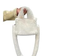 Bolsos de hombro simples piel sintética Color sólido for mujer, bolso cruzado felpa lujo, bolsos mullidos for para el invierno(Beige)