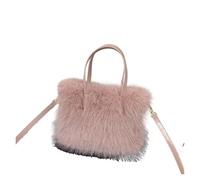 Bolsos de invierno for mujer, bolsos hombro mullidos for, bolso mano felpa suave gran capacidad for, debajo del brazo(Pink)