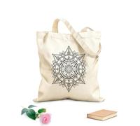 Bolsos de lona de algodón para mujer Mandala de la cultura báltica perfecto y detallado que combina patrones geométricos complejos con elementos tradicionales. Material agradable para la piel 25x30cm