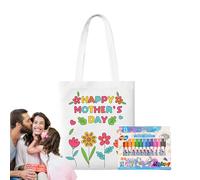 Bolsos De Lona Para Pintar - Bolsa De Regalo Para Colorear,Actividades Educativas de Aprendizaje para el Día de la Madre con Rotuladores de Pintura para Niños de 3 Años en Adelante Hogar Colegio Aula