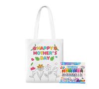Bolsos De Lona Para Pintar,Bolsa De Regalo Para Colorear - Manualidad Educativa De Arte Para El Día De La Madre Con Actividades De Aprendizaje Para Niños De 3 Años En Casa Jardín De Infancia