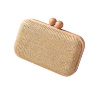 Bolsos de mano de paja para mujeres y niñas, bolso de mano de paja, bolso cruzado de hombro de paja para verano, bolsa de playa, hombro cruzado, amarillo claro, One Size