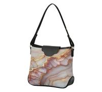 Bolsos de mano grandes para mujer, bolsos de mano y bolsos de mano con correa extraíble para trabajo, viajes, gimnasio, mármol, oro rosa y blanco