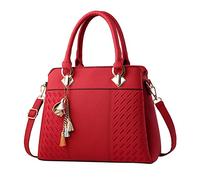 Bolsos de mano para mujer, bolso de hombro espacioso, moderno, bolso de mano transparente, aprobado por el estadio, vino, Talla única