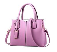 Bolsos de mano para mujer, espaciosos bolsos de mano y cruzados, bolso de cuero y mini bolso cruzado para adolescentes y uso escolar, Purple, Talla única