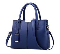 Bolsos de mano para mujer, espaciosos bolsos de mano y cruzados, bolso de cuero y mini bolso cruzado para adolescentes y uso escolar, azul oscuro, Talla única
