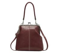 Bolsos de mano vintage Bolso ajustable de cuero PU con cierre de beso