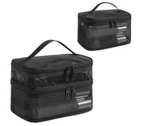 Bolsos de Maquillaje, de una Sola Capa, de Dos Piezas, Ligeros y duraderos, Que Pueden Contener cosméticos y artículos de Aseo. Ideal para ordenar Sus Viajes aéreos, gimnasios o artículos de baño (B)