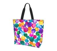 Bolsos De Mujer Acuarela De Manchas Coloridas Plegable Bolso De Cosméticos Impermeable Tote Bag Para Compras Escolares Camping