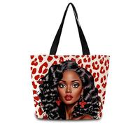 Bolsos De Mujer Afroamericano Reutilizables Bolso De Hombro Ligera Bolsa De Compras Para Estudiantes Trabajo Enfermería