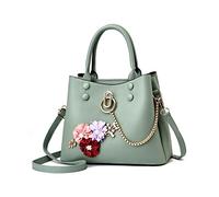 Bolsos de mujer de Wolfum Ladies Bolsas de mango de moda de moda Bolso de bolso de bolso para mujeres PU Bolsos cruzados de cuero con flor y cadena Doble la comodidad
