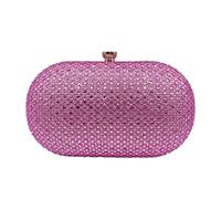Bolsos de noche for mujer: cartera mano con cristales y, ideal for bodas(PINK)