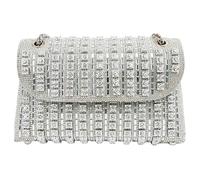 Bolsos de noche para mujer, diseño de lujo, bolso de mano portátil con diamantes de imitación para mujer, novia, cumpleaños, Año Nuevo, plateado, Refer to description